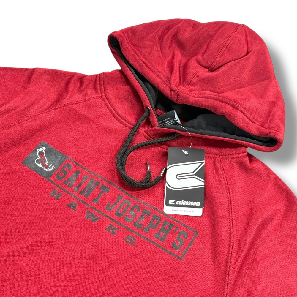 NWT Saint Joseph's Hawks Hoodie Pullover Mens Red S Small‎